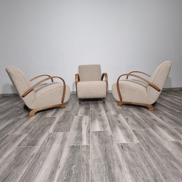 Lounge Chairs by Jindrich Halabala, 1940s, Set of 3 For Sale - Image 13 of 18