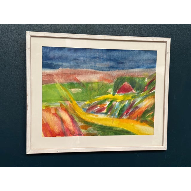 Lars Bertle, Mot Berget, 1987, Watercolor on Lithograph, Framed For Sale - Image 13 of 13