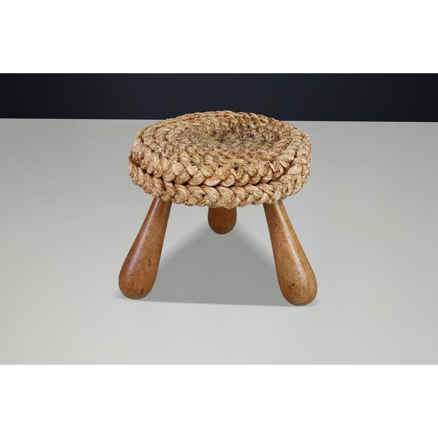French Rope Stool by Audoux Minet, 1960s For Sale - Image 9 of 10