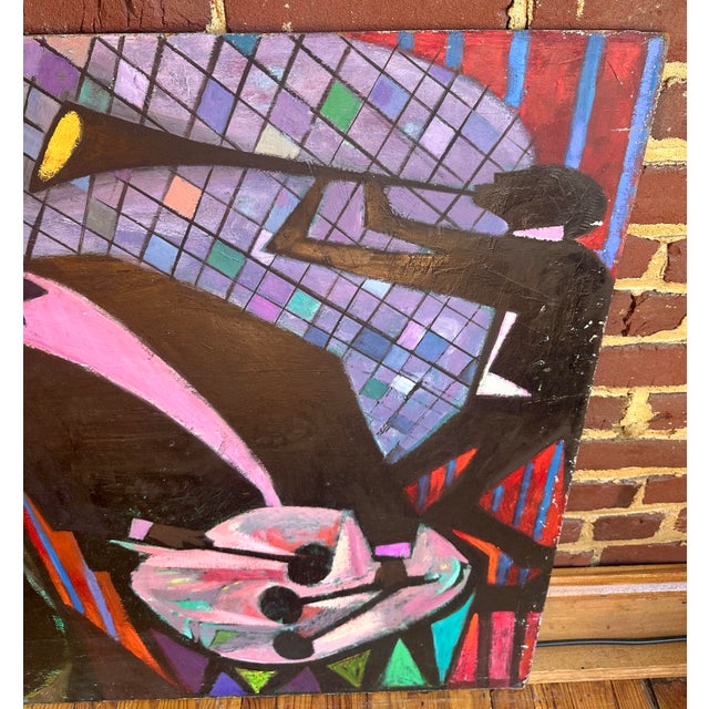 Paint Jazz Band by Elliott Twery Original 1950s Oil Painting For Sale - Image 7 of 11