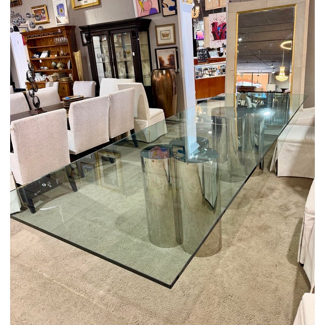 Glass Attributed to Curtis Jeré Trefoil Dining Table With Glass Top For Sale - Image 7 of 7
