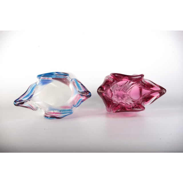Czech Glass Vase by Josef Hospodka for Sklarny Chribska, 1970s, Set of 2 For Sale - Image 12 of 14
