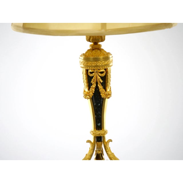 Black 19th Century French Bronze Mounted / Black Marble Pair Table Lamp For Sale - Image 8 of 12