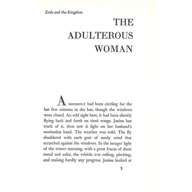 "Exile and the Kingdom" 1958 Camus, Albert For Sale - Image 4 of 5