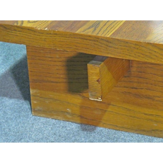 1960s Mid-Century Modern Oak Coffee Table For Sale - Image 5 of 7