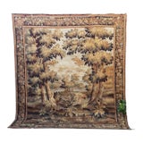 Important Antique Continental Tapestry Panel – Cranes, Birds & Landscape For Sale