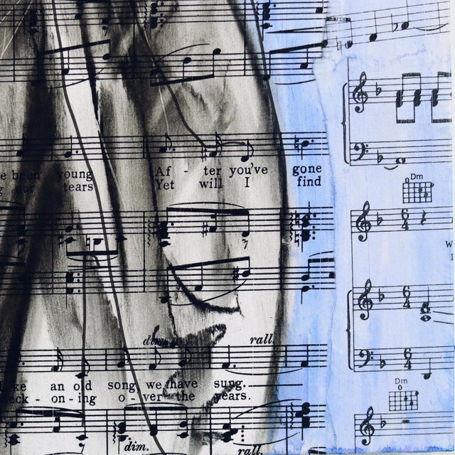 2020s Remembering to Forget - Abstract Figurative Diver Mixed Media Surrealist Original Artwork by Robert Lebsack For Sale - Image 5 of 8