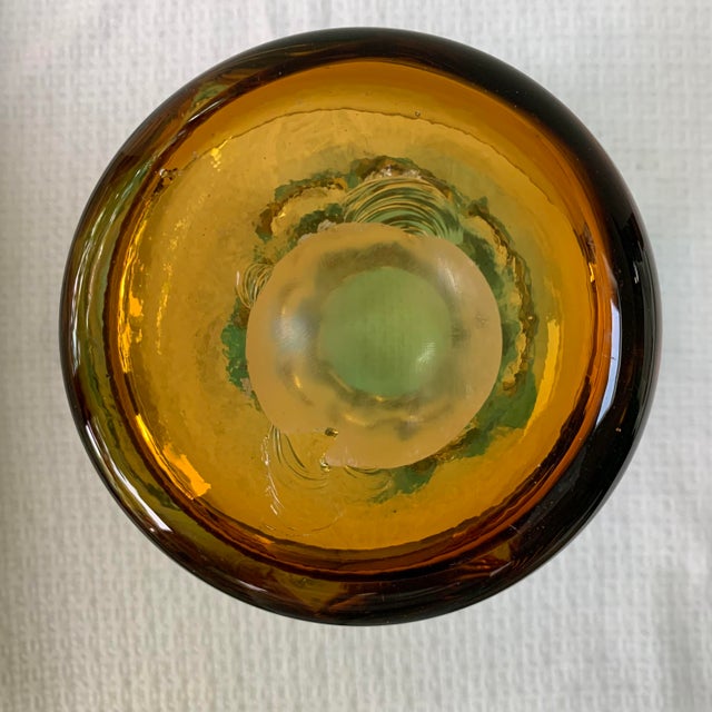 Glass Murano Mid- Century Blown Art Glass Vase For Sale - Image 7 of 9