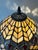 1960s Vintage Stained Glass Peacock Style Desk or Table Lamps (Set of 2) For Sale - Image 5 of 9