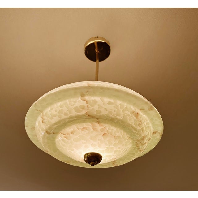 Art Deco Pendant Light in Amber Marble Glass, 1930s For Sale - Image 12 of 18