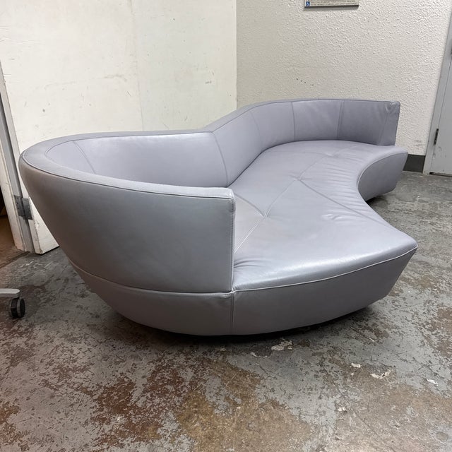 Modern Roche Bobois Gabriele Assmann & Alfred Kleene for Cierre Imbottiti Tangram Leather Sofa For Sale - Image 3 of 12