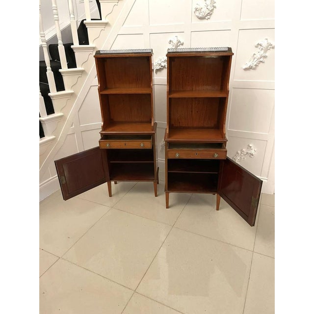 Antique Satinwood Waterfall Bookcases from Gillows, 1880, Set of 2 For Sale - Image 4 of 18