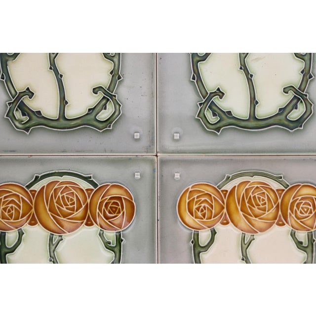 Ceramic 1920s Set of Four Tiles Art Nouveau H & R Johnson England For Sale - Image 7 of 18