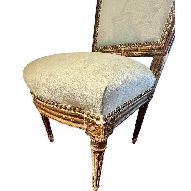 Wood Circa 1860 French Louis XVI Boudoir Chair For Sale - Image 7 of 13