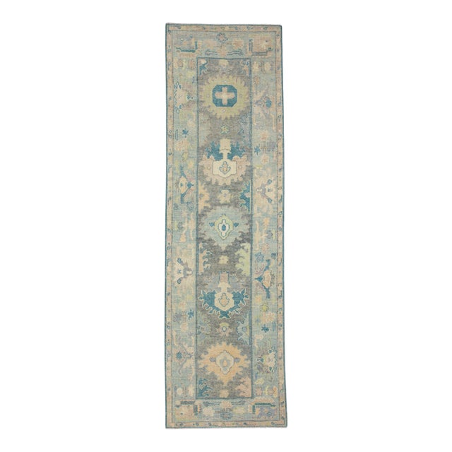Turkish Oushak Runner Rug 2'9" x 9'5" #17211 For Sale