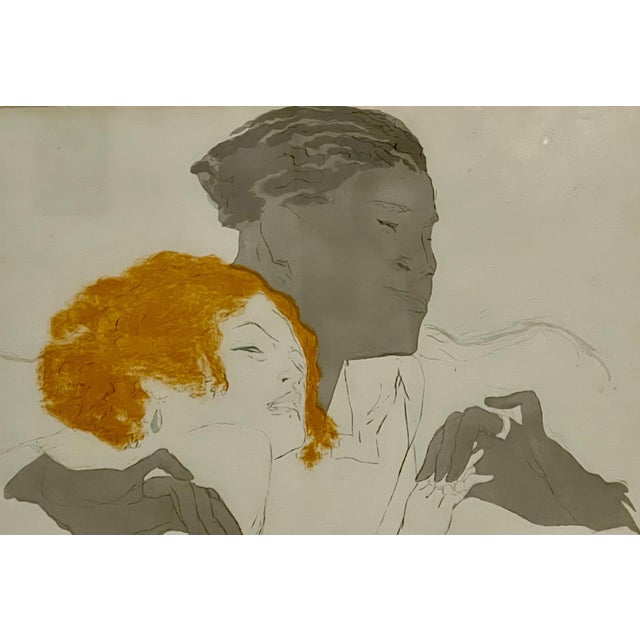 Marcel Vertès, Art Deco Jazz Age Paris Interracial Couple Lovers Marcel Vertes Color Lithograph, 1924 For Sale - Image 10 of 11