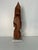 Beautifully shaped mahogany wood sculpture on white marble base. Created by Santa Barbara based artist Scott Donadio...