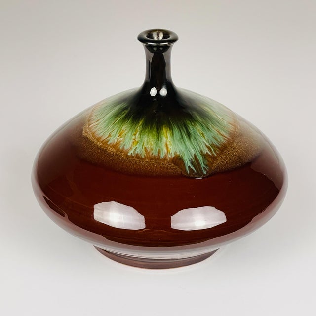 Vintage Brown Ceramic Vase by Piqueres, 1970s For Sale - Image 11 of 11