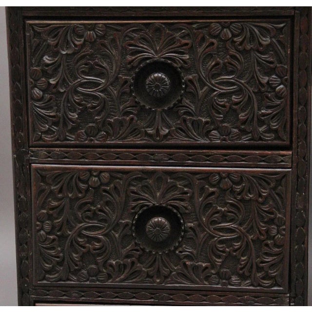 Early 19th Century Anglo-Indian Carved Partners Desk, 1840s For Sale - Image 13 of 14