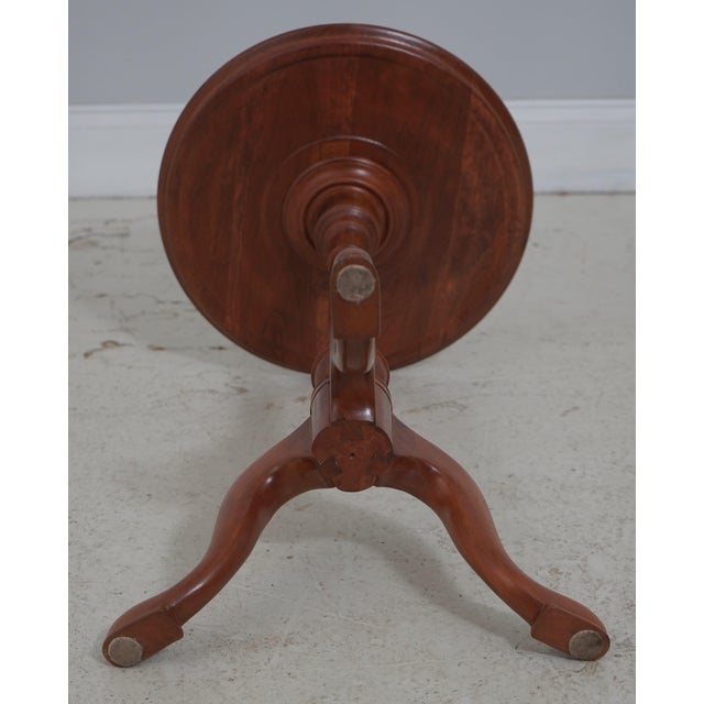 Vintage Benchmade Round Pedestal Cherry Dish Top Lamp Table For Sale - Image 13 of 13