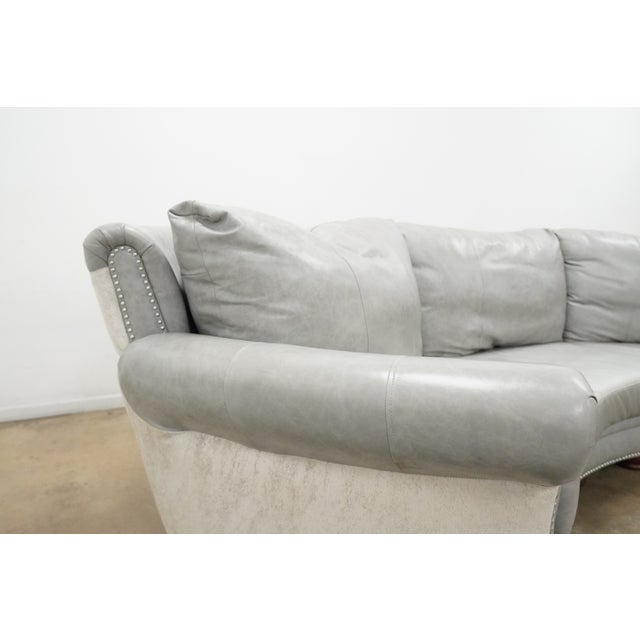 Custom Italian Curved Conversation Sofa For Sale - Image 10 of 16