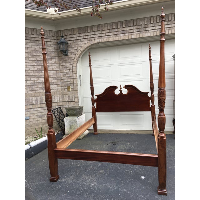 Mahogany Queen Four Poster Rice Bedframe Chairish