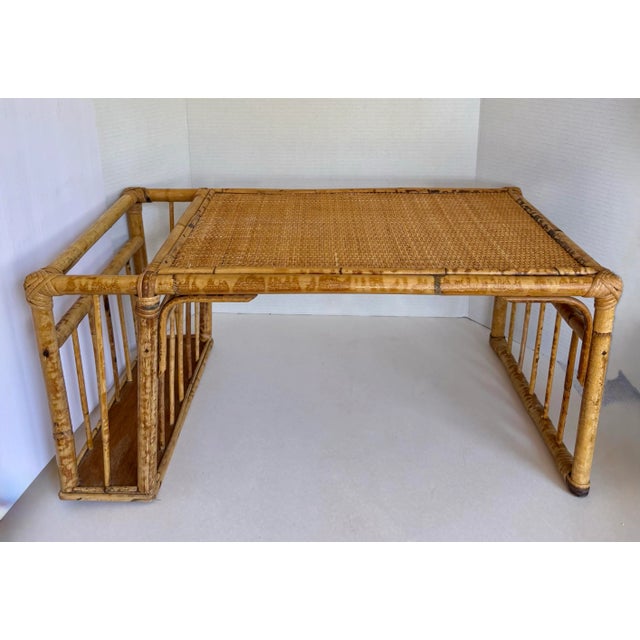 Wood Vintage Bamboo and Rattan Breakfast Bed Tray For Sale - Image 7 of 11