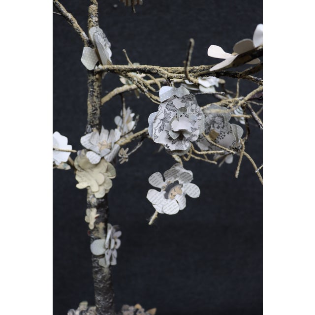 Pair of Paper Mâché Floral Tree Sculptures For Sale - Image 11 of 15