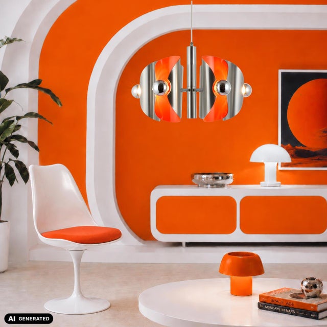 Metal Space Age Pendant Lamp with Aluminum Tubes from Raak Amsterdam, 1970s For Sale - Image 7 of 8