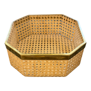 Vintage Dior Large Lucite Brass Caning Tray