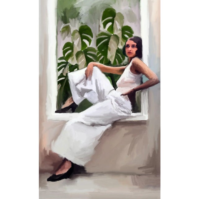 Modern The Artist’s Muse Original Art by Rafelio Giclee Print on Canvas Board Framed For Sale - Image 3 of 3