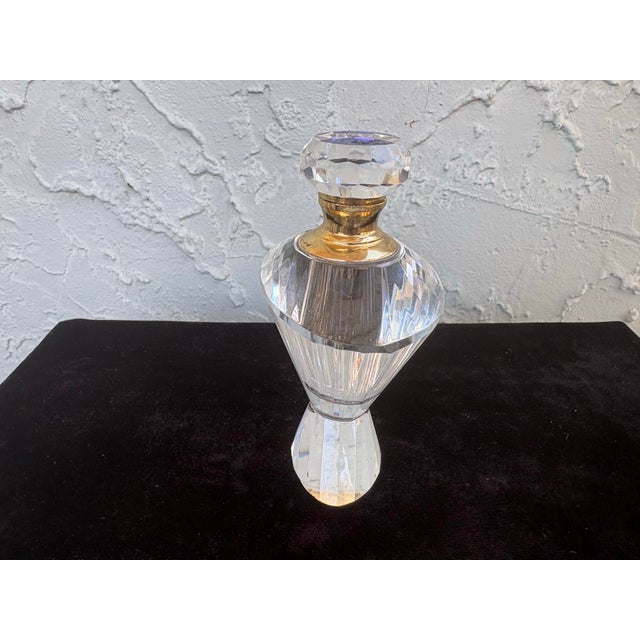 Vintage Lead Crystal Perfume Bottles – Faceted Glam Décor, Set of 2 For Sale - Image 9 of 12