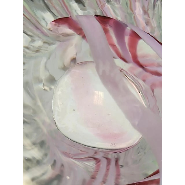 Glass 1980s Caithness Glass Scotland Colin Terris Design Flamenco Dawn Swirl Vase For Sale - Image 7 of 7