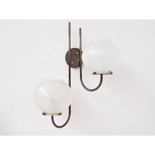 Glass Mod. 1136/3 Sconces by Tito Agnoli for Oluce, Italy, 1963, Set of 2 For Sale - Image 7 of 10