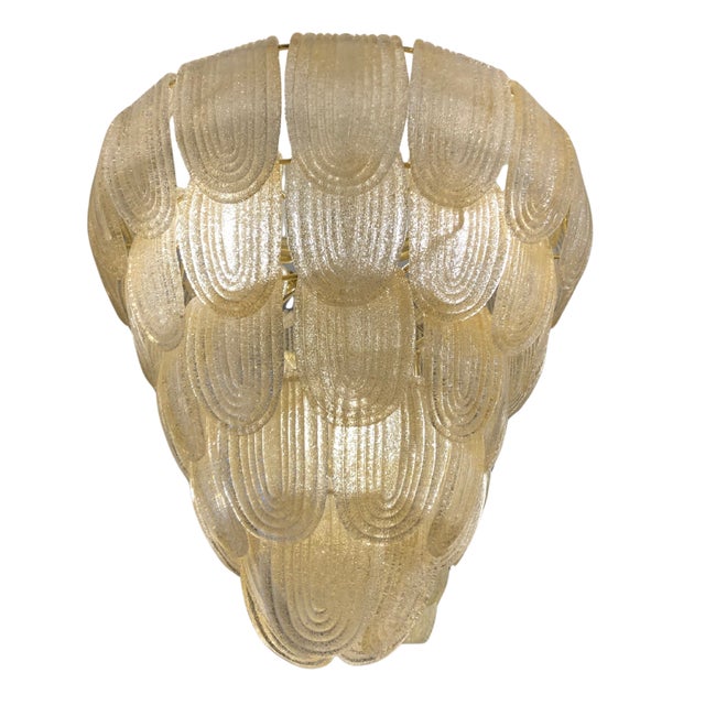 Art Deco Pendant Lamp in Gold Murano Glass For Sale - Image 6 of 6