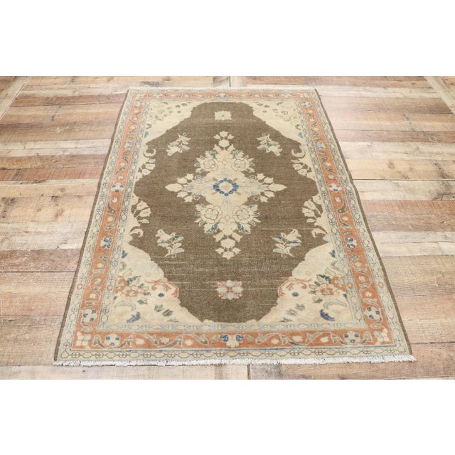 Textile Vintage Persian Viss Rug - 03'06 X 04'11 For Sale - Image 7 of 9