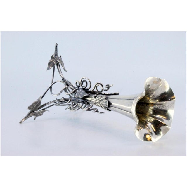 Silver Toothpick Holder with Flower-Shaped Chalice For Sale - Image 6 of 9