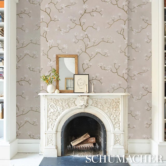 2020s SAMPLE - Schumacher Magnolia Tree Wallpaper In Grisaille For Sale - Image 5 of 6