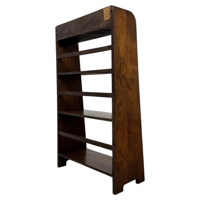 Antique English Oak Open Bookcase For Sale - Image 6 of 11