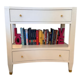 Modern History Concave Two Drawer Nightstand For Sale