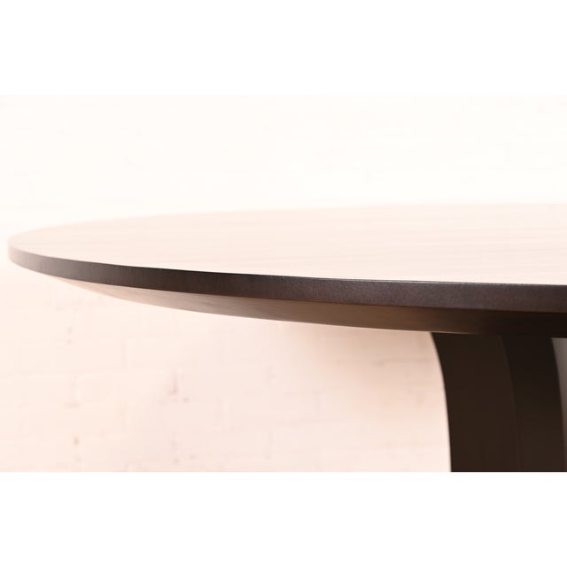 Barbara Barry for Baker Furniture Modern Art Deco Mahogany Pedestal Dining Table, Newly Refinished For Sale In South Bend - Image 6 of 10