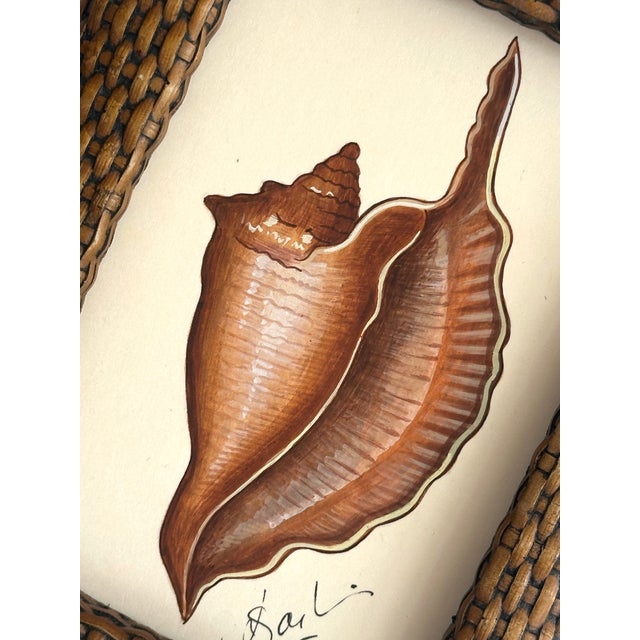 This seashell painting is hand-painted in the warmest, earthy tones — rich caramel browns layered with the softest...