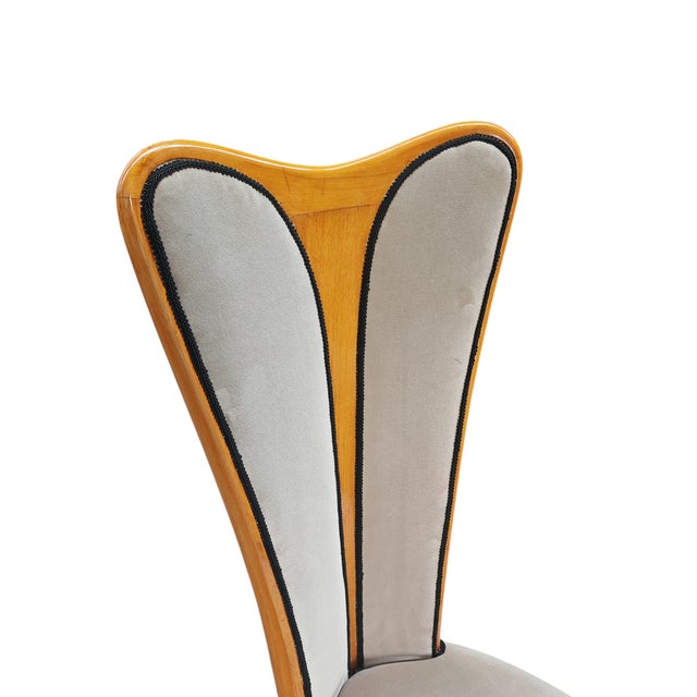 Beech and Fabric Chairs, 1960s, Set of 4 For Sale - Image 9 of 10