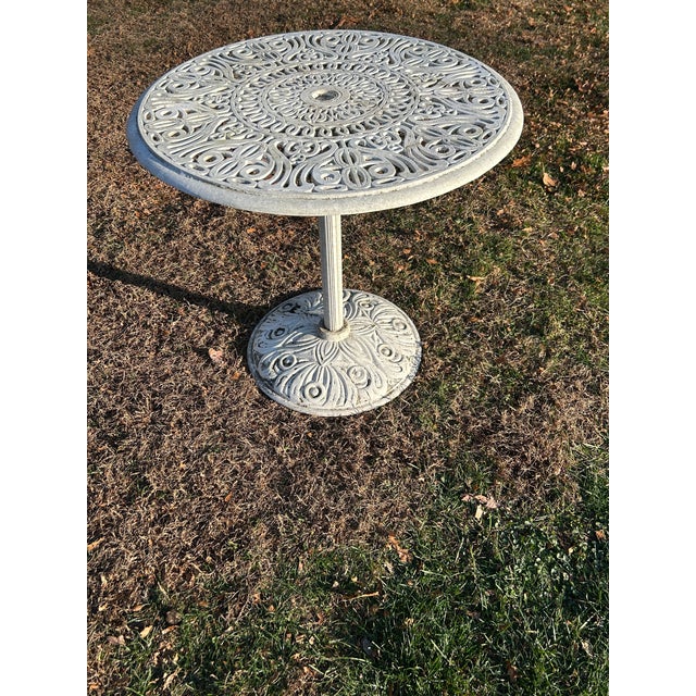 Perfect addition to your outdoor space! The table measures 30x29 Is peeling slightly No maker’s mark Delivery available!