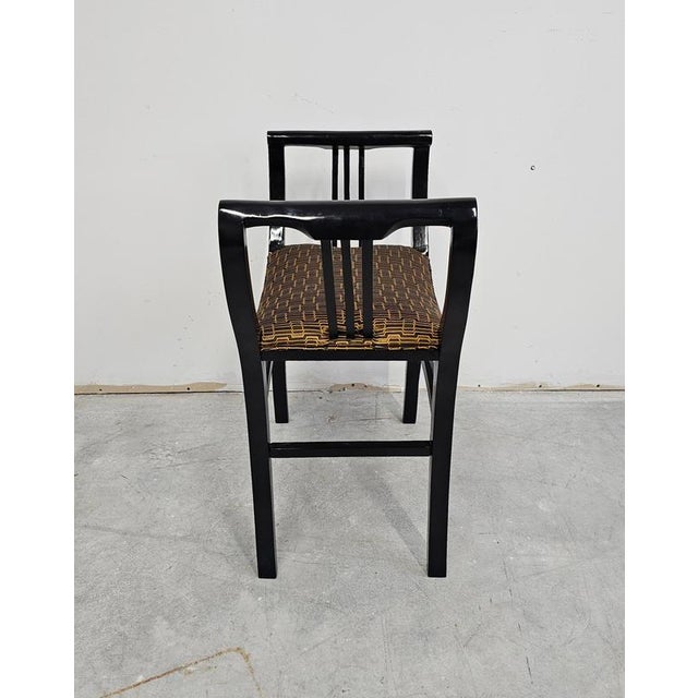 Black Set of Vienna Secession Gondola Stools in Black Lacquer, 1890s For Sale - Image 8 of 16