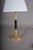 Mid-Century Hollywood Regency Brass and Black Column Desk Lamp with Fluted Gilt Accents, Europe, 1950s For Sale - Image 4 of 11