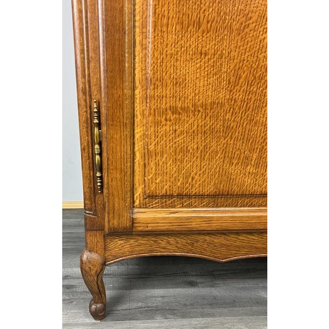 Vintage French Louis XVI Style Wardrobe in Oak For Sale - Image 6 of 9