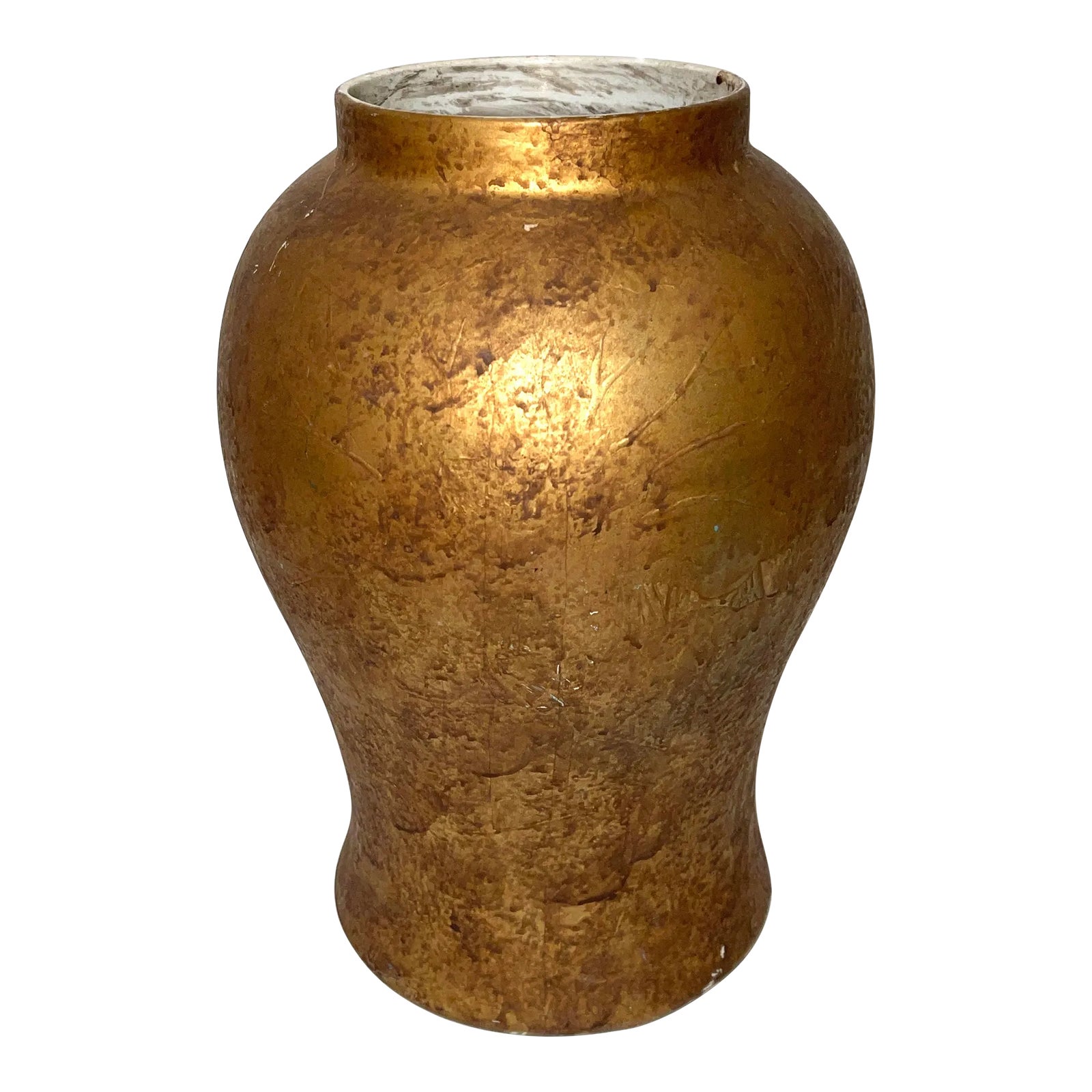 Late 20th Century Gold Painted Porcelain Vase Chairish