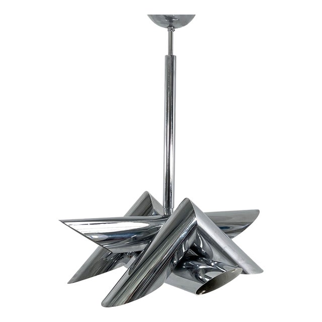 Chromed Structural Pendant Lamp by Oscar Torlasco for Stilkronen, 1960s For Sale