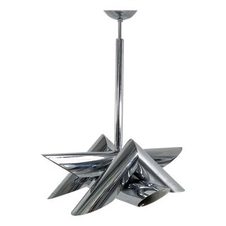Structural Chromed Pendant Lamp by Oscar Torlasco for Stilkronen, 1960s For Sale